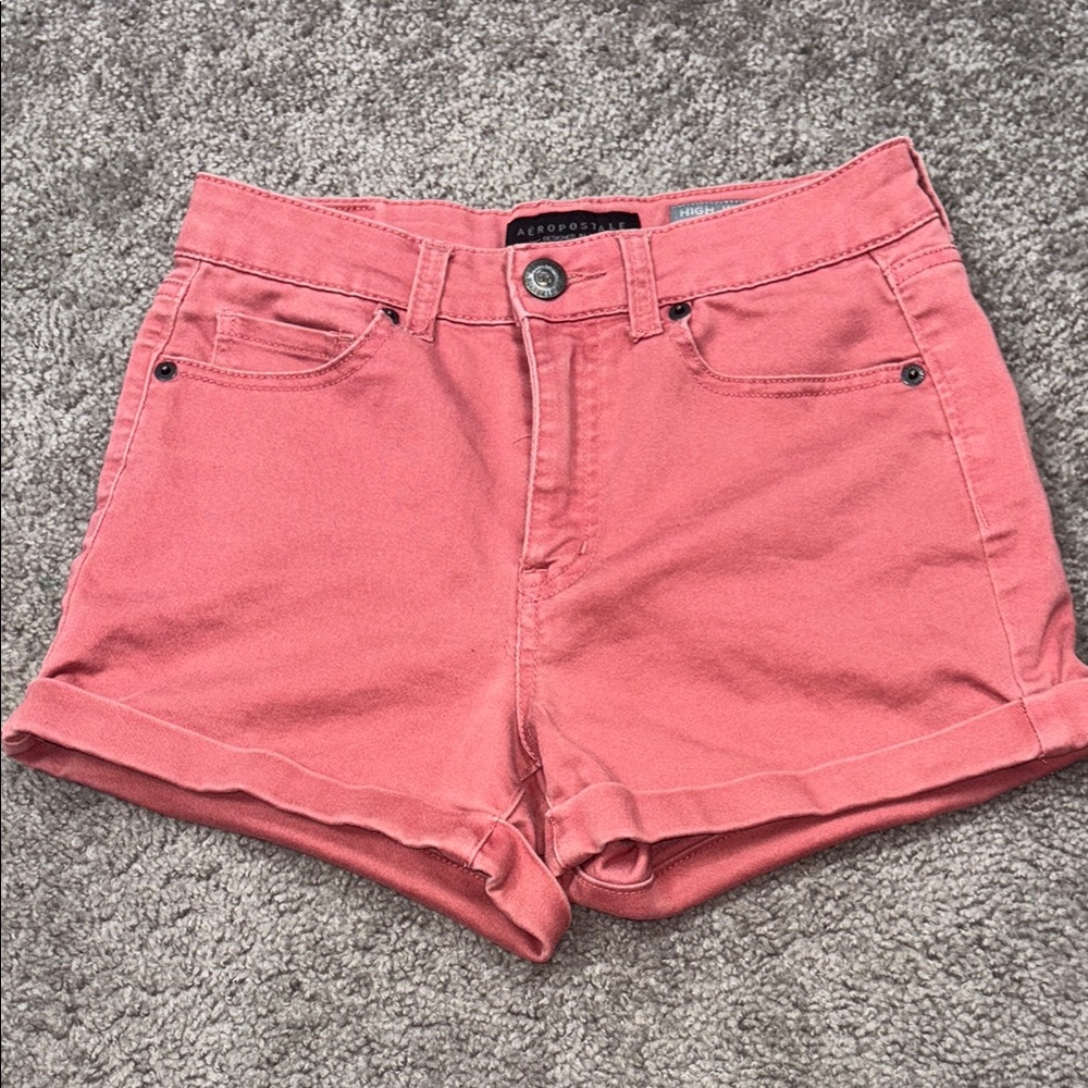 Aeropostale size 2 Pink High-Waisted Jean Shorts